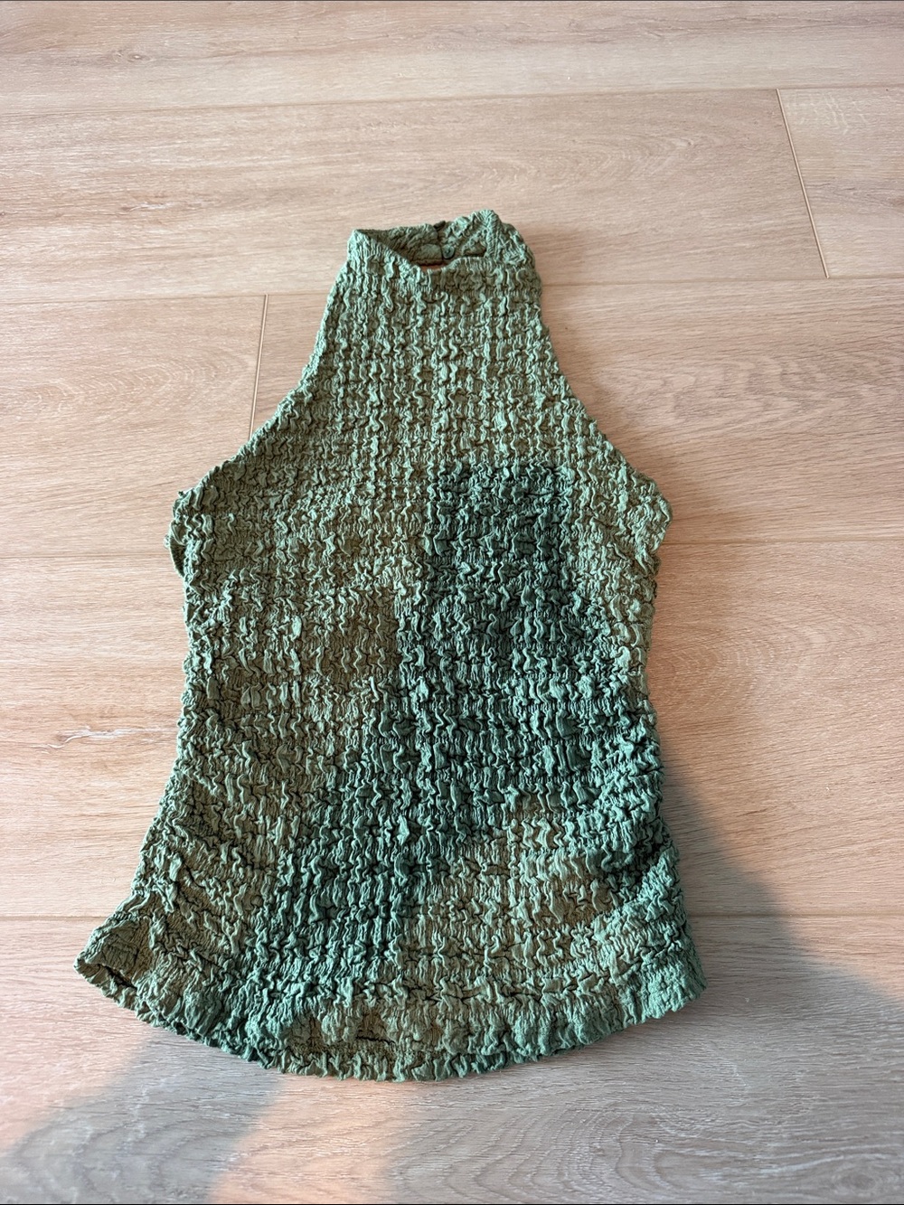 Zara Green Crinkle Halter Camisole